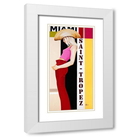 Femme VIII White Modern Wood Framed Art Print with Double Matting by Bernard, Anne