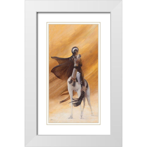 Sirocco White Modern Wood Framed Art Print with Double Matting by Cazal, Cedric