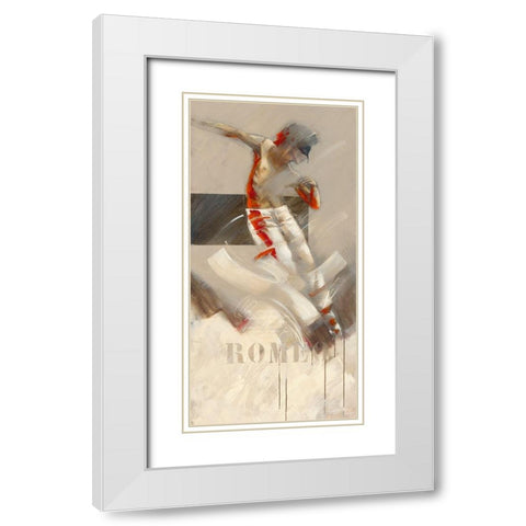 Romeo White Modern Wood Framed Art Print with Double Matting by Meijering, Kitty