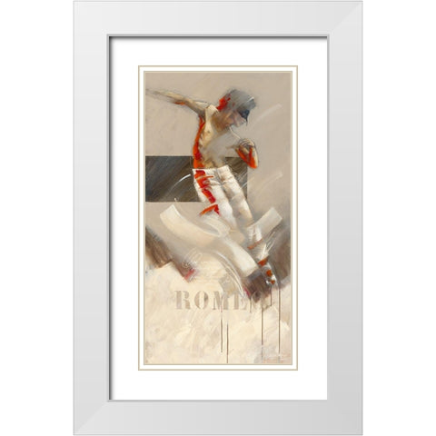 Romeo White Modern Wood Framed Art Print with Double Matting by Meijering, Kitty