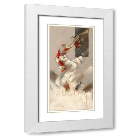 Juliet White Modern Wood Framed Art Print with Double Matting by Meijering, Kitty