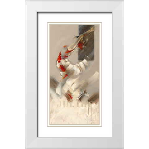 Juliet White Modern Wood Framed Art Print with Double Matting by Meijering, Kitty