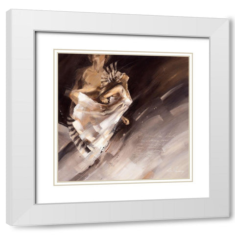 Girl with Zebra Head White Modern Wood Framed Art Print with Double Matting by Meijering, Kitty