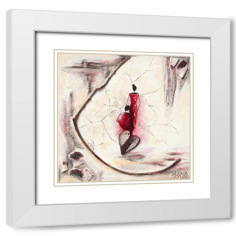 Coeur d A White Modern Wood Framed Art Print with Double Matting by Marso