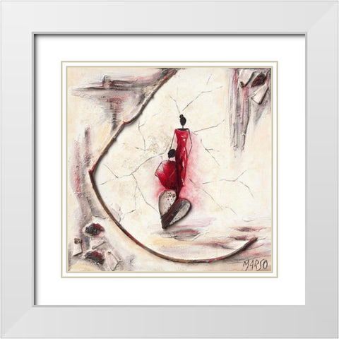 Coeur d A White Modern Wood Framed Art Print with Double Matting by Marso