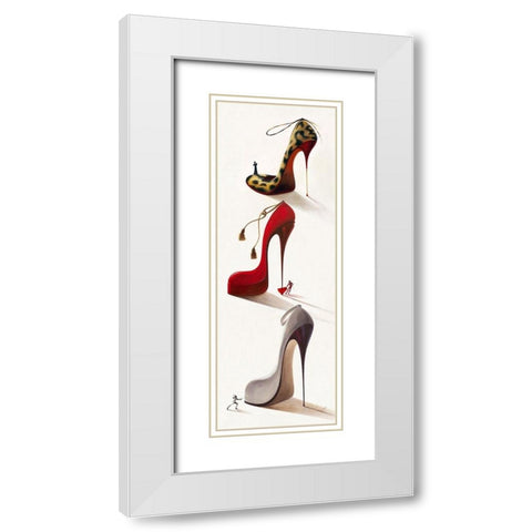 Highheels III White Modern Wood Framed Art Print with Double Matting by Panasenko, Inna