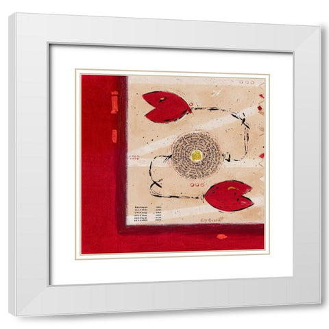 Attrape moi…si tu veux White Modern Wood Framed Art Print with Double Matting by Grenet, Catherine