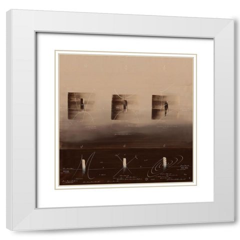 Sens et non sens II White Modern Wood Framed Art Print with Double Matting by Becam, Carole