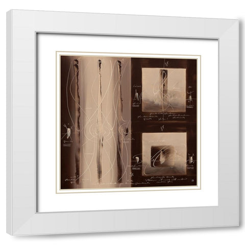 Sens et non sens III White Modern Wood Framed Art Print with Double Matting by Becam, Carole