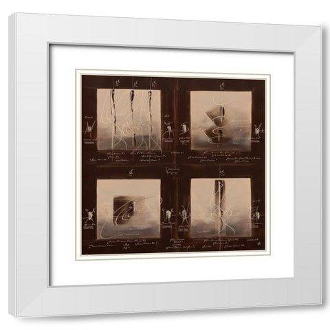 Sens et non sens V White Modern Wood Framed Art Print with Double Matting by Becam, Carole