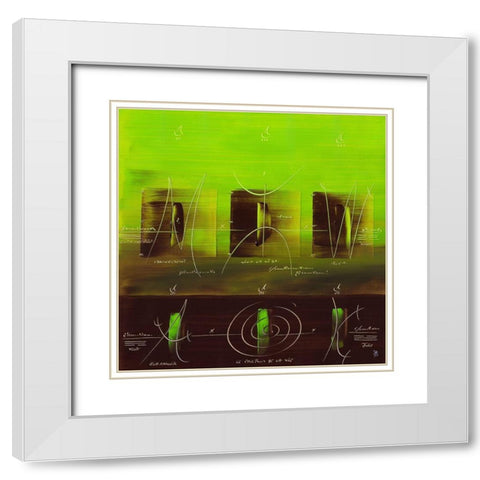 Sens et non sens VII White Modern Wood Framed Art Print with Double Matting by Becam, Carole