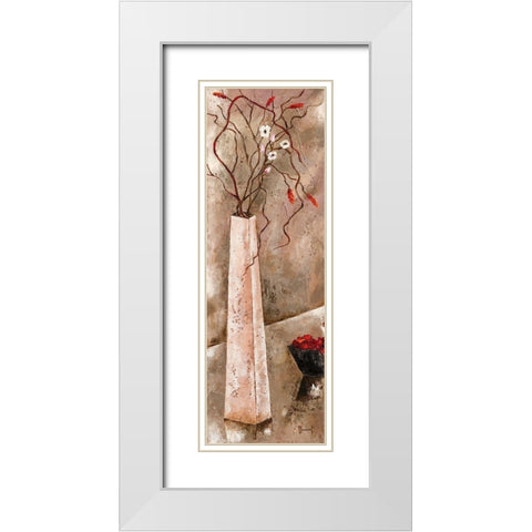 Zen attitude I White Modern Wood Framed Art Print with Double Matting by Mansart, Veronique