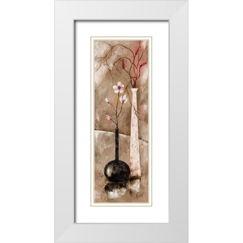 Zen attitude III White Modern Wood Framed Art Print with Double Matting by Mansart, Veronique
