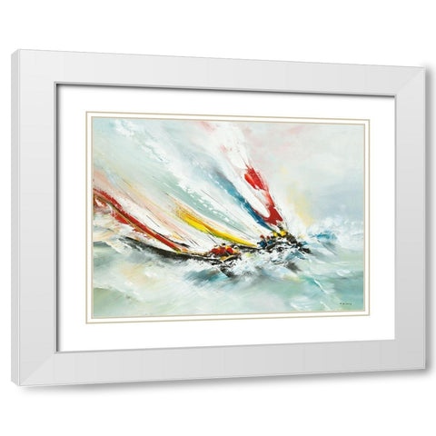 Bord a bord White Modern Wood Framed Art Print with Double Matting by de Courcy, Gerard
