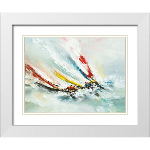 Bord a bord White Modern Wood Framed Art Print with Double Matting by de Courcy, Gerard