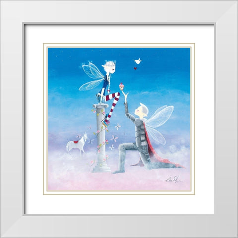 The Proposal White Modern Wood Framed Art Print with Double Matting by McFaul, Lorrie