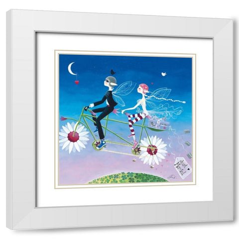 To the Moon and the Stars White Modern Wood Framed Art Print with Double Matting by McFaul, Lorrie