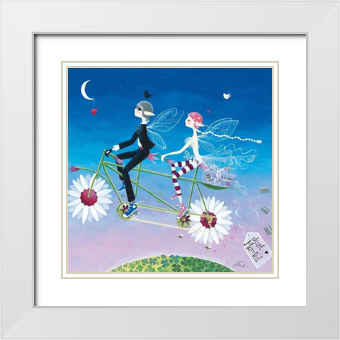 To the Moon and the Stars White Modern Wood Framed Art Print with Double Matting by McFaul, Lorrie