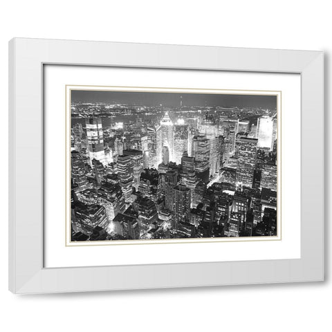 Overlooking Times Square White Modern Wood Framed Art Print with Double Matting by Terrible, Aurelien