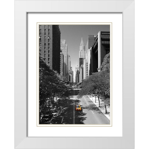 Tudor City Place White Modern Wood Framed Art Print with Double Matting by Terrible, Aurelien