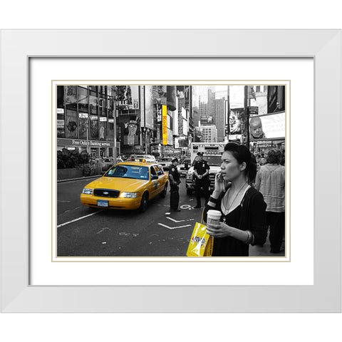 Welcome to New York White Modern Wood Framed Art Print with Double Matting by Terrible, Aurelien