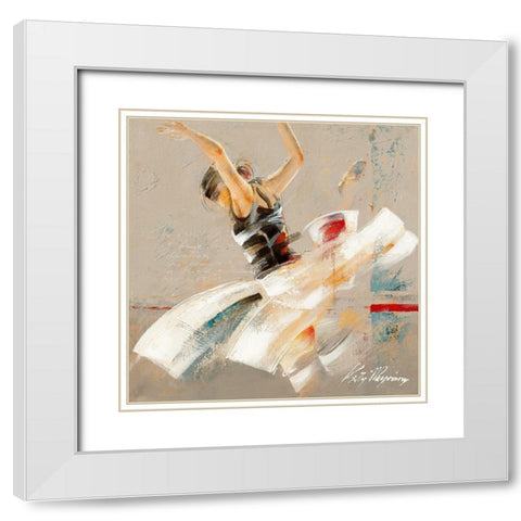 Dance Fusion I White Modern Wood Framed Art Print with Double Matting by Meijering, Kitty