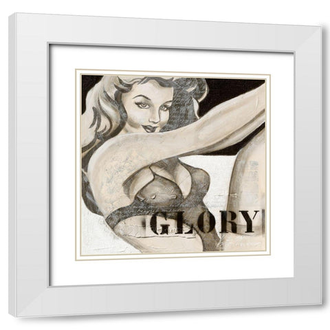 Pin Up Glory White Modern Wood Framed Art Print with Double Matting by Meijering, Kitty