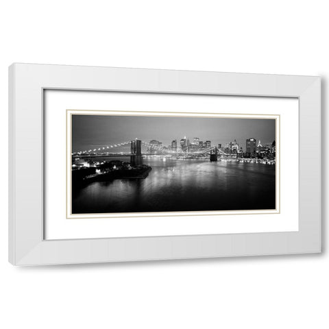 Brooklyn Bridge White Modern Wood Framed Art Print with Double Matting by Butcher, Dave