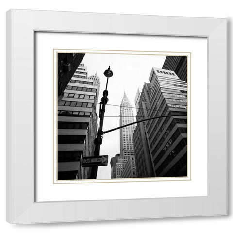 Chrysler Building White Modern Wood Framed Art Print with Double Matting by Butcher, Dave