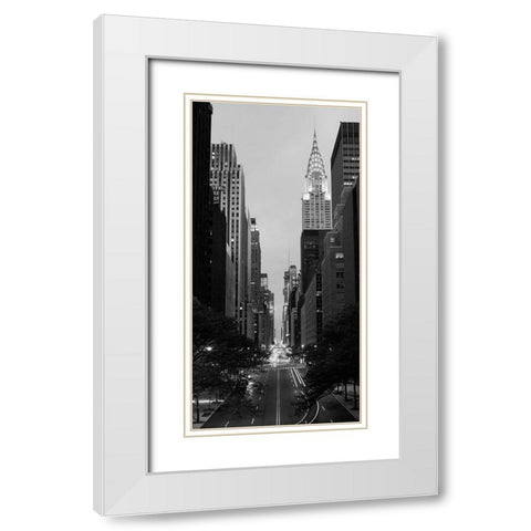 Chrysler Building at Night White Modern Wood Framed Art Print with Double Matting by Butcher, Dave