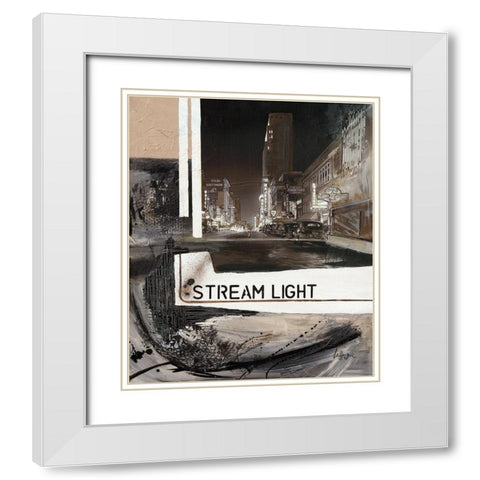 Stream Light White Modern Wood Framed Art Print with Double Matting by Laffargue, Caroline