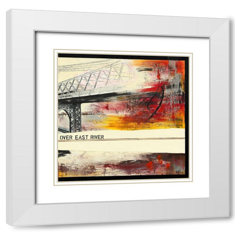 Walk Over East River II White Modern Wood Framed Art Print with Double Matting by Laffargue, Caroline
