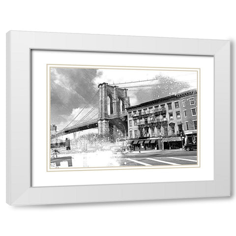 New York V White Modern Wood Framed Art Print with Double Matting by Luger, Gery