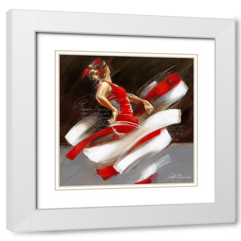 Pasion II White Modern Wood Framed Art Print with Double Matting by Meijering, Kitty