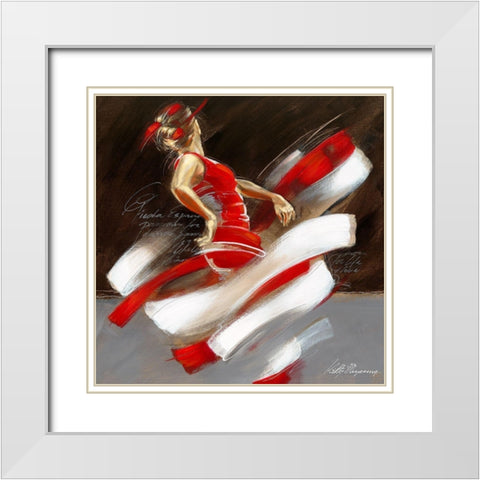 Pasion II White Modern Wood Framed Art Print with Double Matting by Meijering, Kitty