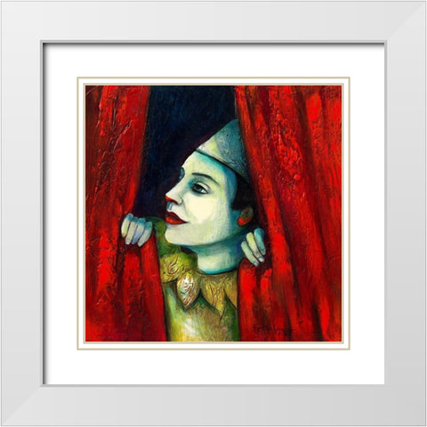 Derriere le rideau II White Modern Wood Framed Art Print with Double Matting by Wittwe, Betty