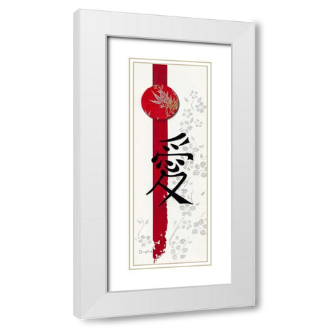 Love White Modern Wood Framed Art Print with Double Matting by Gruhn, Elke