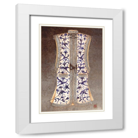 Asian Dress II White Modern Wood Framed Art Print with Double Matting by Thiry, Diana