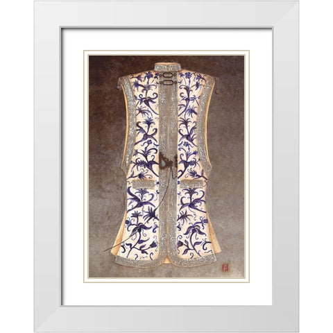 Asian Dress II White Modern Wood Framed Art Print with Double Matting by Thiry, Diana