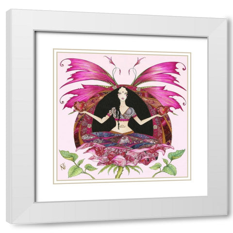 Fee de la Balance White Modern Wood Framed Art Print with Double Matting by Johara