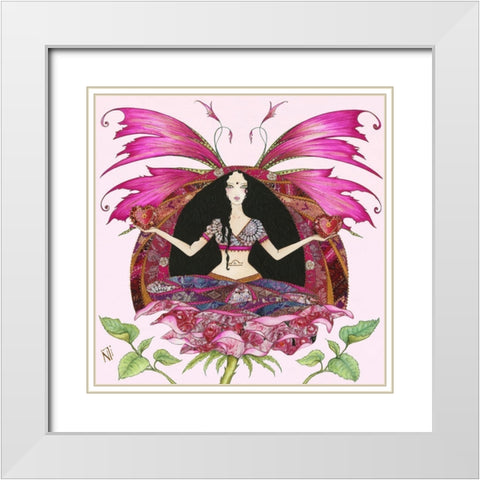 Fee de la Balance White Modern Wood Framed Art Print with Double Matting by Johara