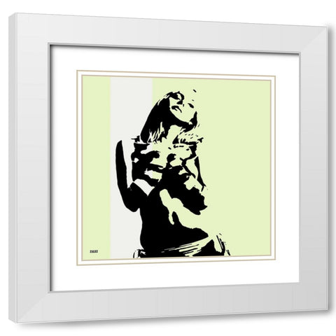 Think White Modern Wood Framed Art Print with Double Matting by Zalez