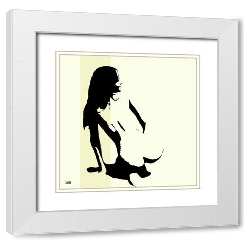 Olya White Modern Wood Framed Art Print with Double Matting by Zalez