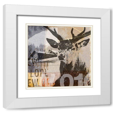 Rotwild II White Modern Wood Framed Art Print with Double Matting by Luger, Gery