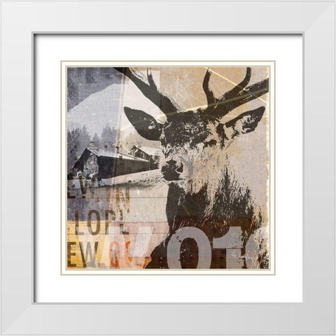 Rotwild II White Modern Wood Framed Art Print with Double Matting by Luger, Gery