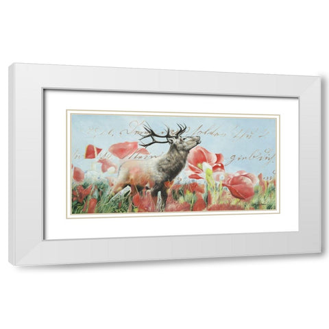 Hirsch I White Modern Wood Framed Art Print with Double Matting by Shirin Donia