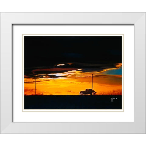Sunset Run White Modern Wood Framed Art Print with Double Matting by Tempier, Guy