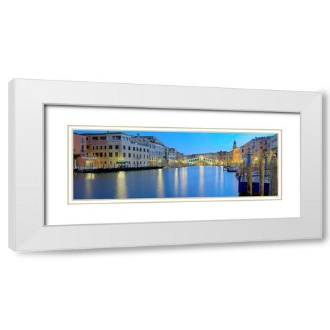 Venedig Rialto Brucke White Modern Wood Framed Art Print with Double Matting by Fischer, Rolf