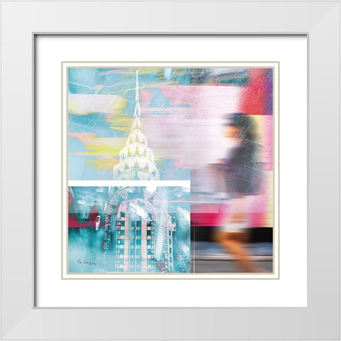 NY City Walk White Modern Wood Framed Art Print with Double Matting by Luger, Gery