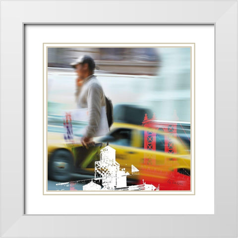 NY City Service White Modern Wood Framed Art Print with Double Matting by Luger, Gery